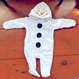 Snowman fleece onesie